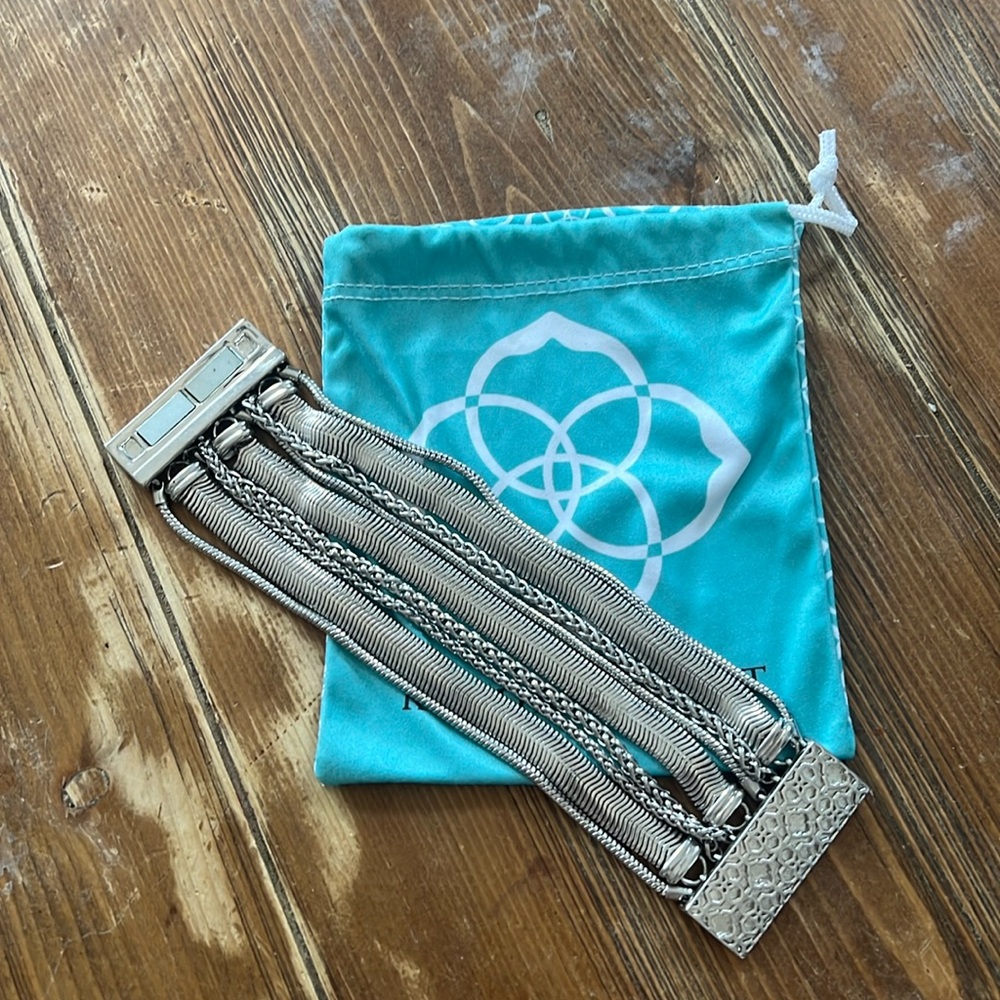 Kendra Scott Travis layered silver magnetic bracelet
